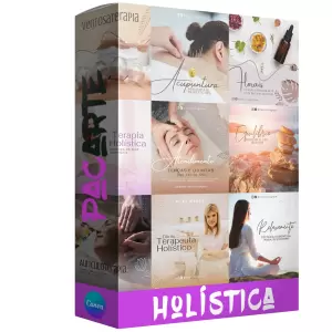 Pack para terapia holística com 120 artes editáveis no canva